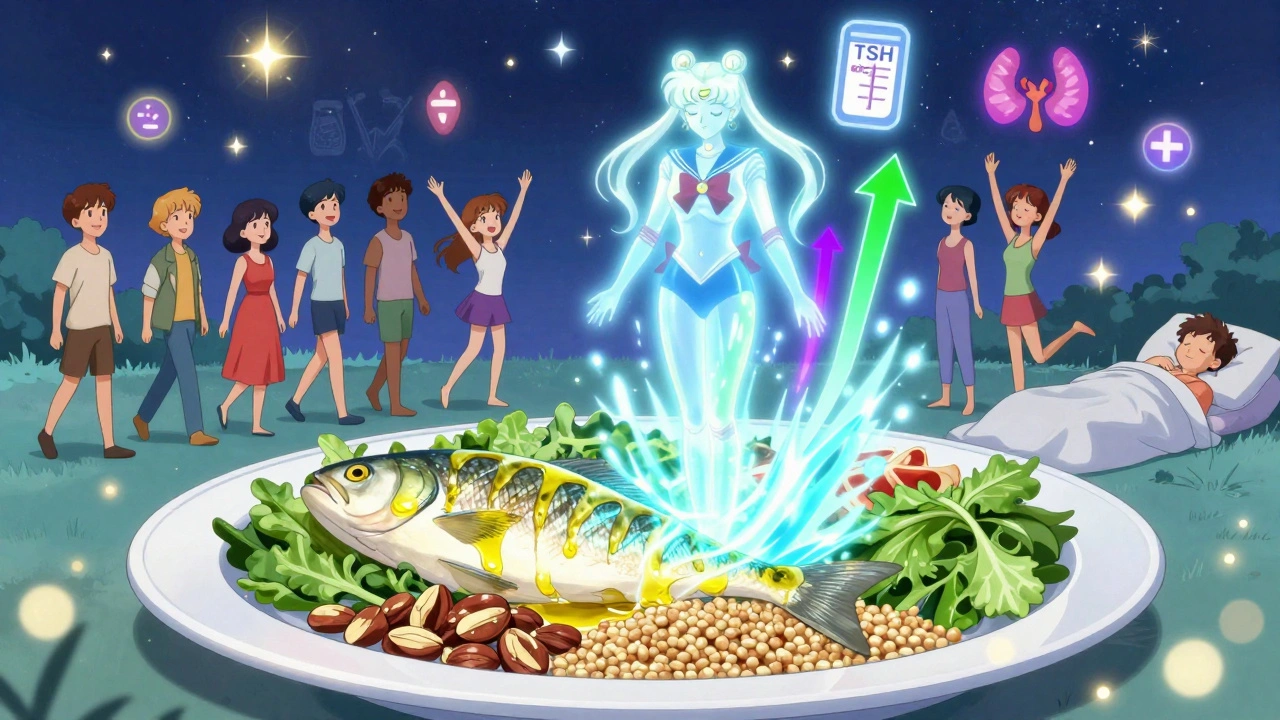 A Mediterranean meal transforms into healing energy that stabilizes blood sugar and thyroid function.