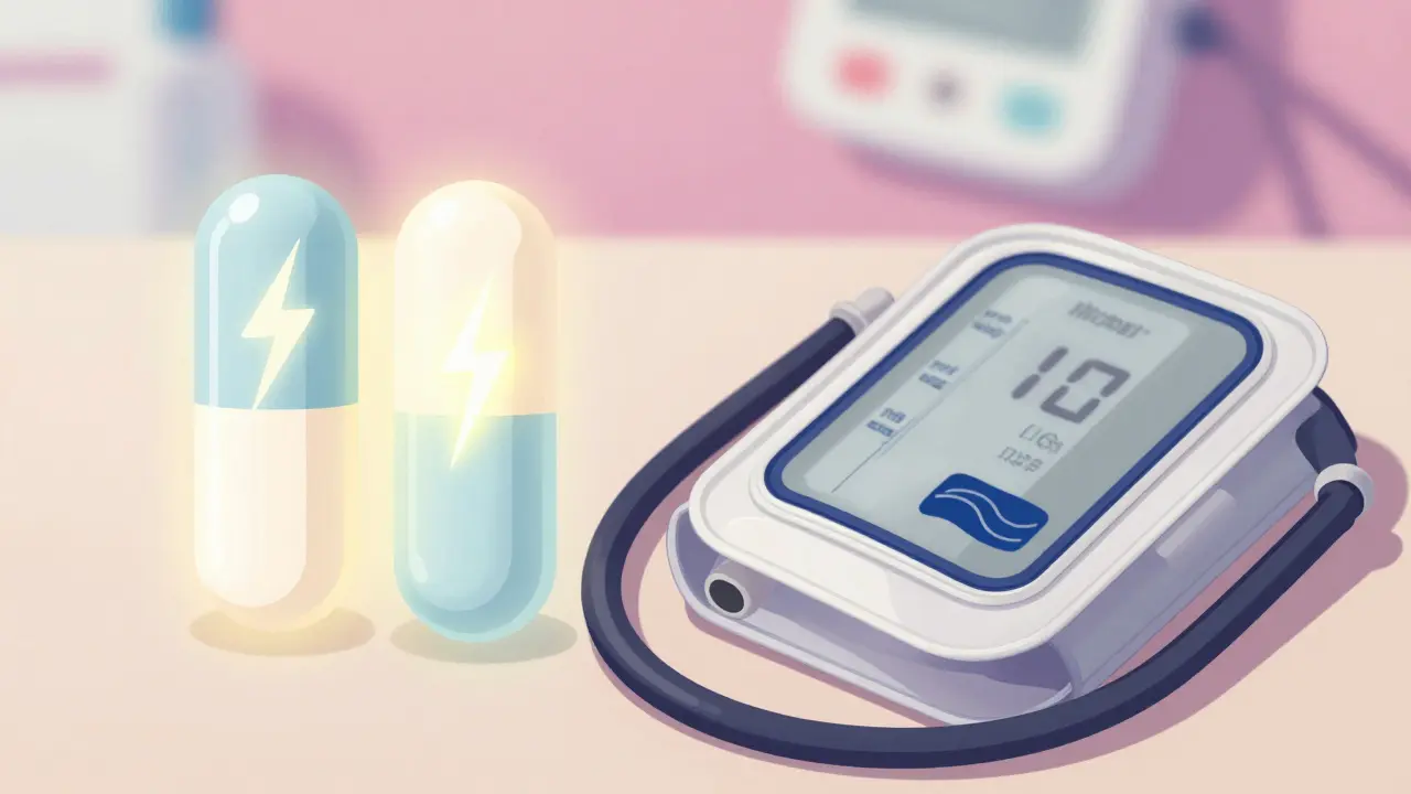 Glowing pills and blood pressure cuff for medication monitoring