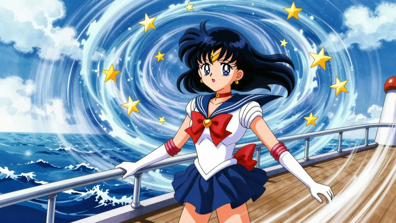Anime girl experiencing severe dizziness and vertigo