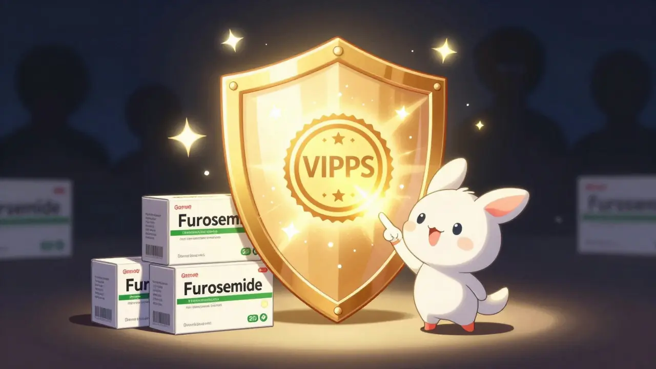 Anime shield protecting generic medicine from shady online pharmacies