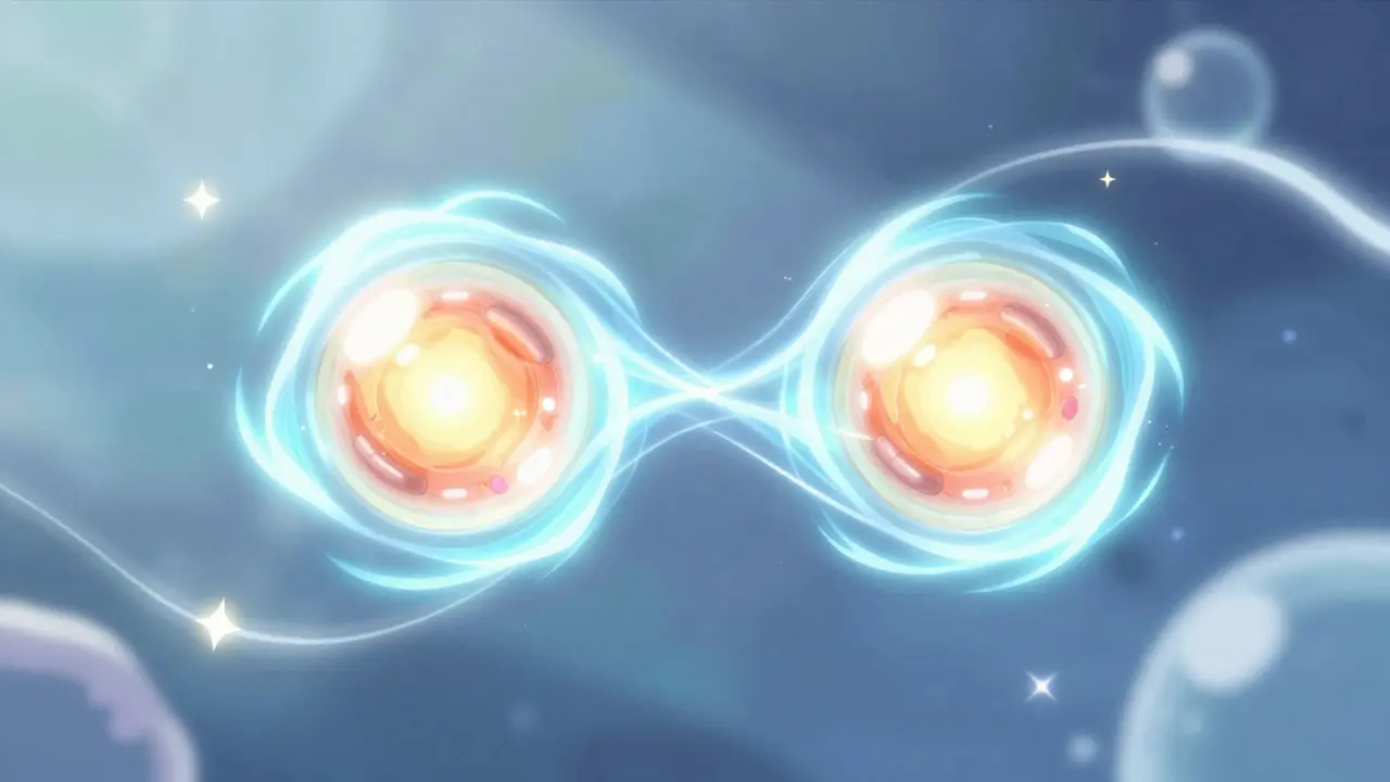 Glowing cores showing identical drug ingredients in anime art