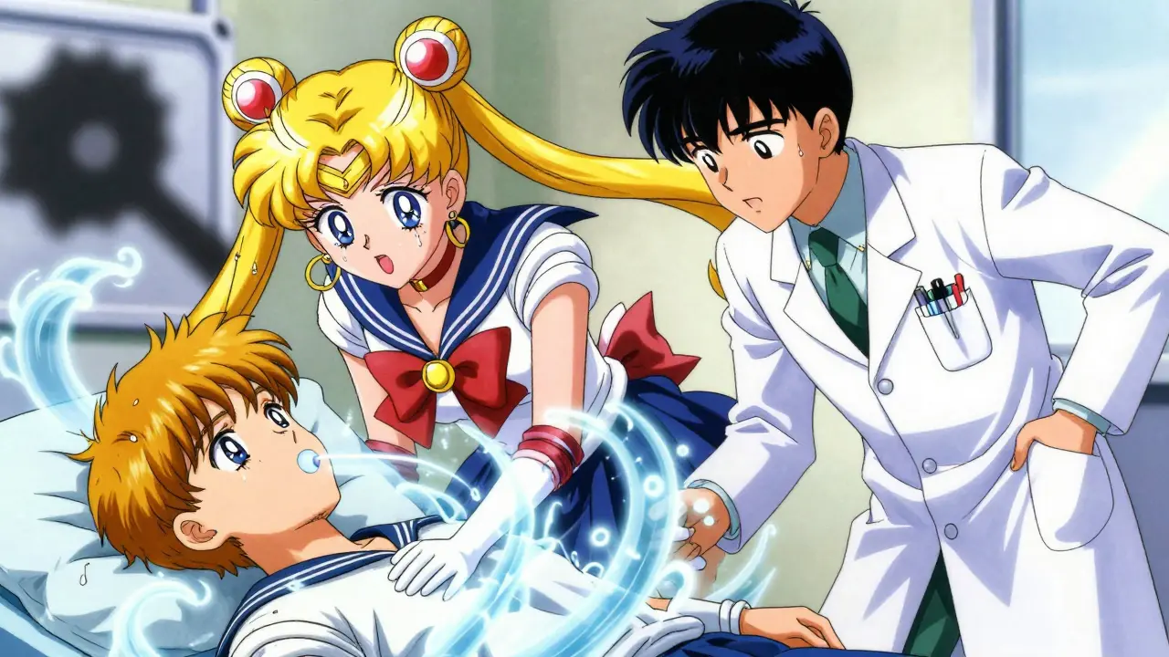 Medical staff rushing to help a patient with shallow breathing symptoms